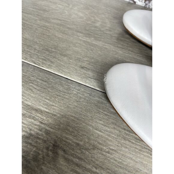 Cole Haan Adella White Leather Straps Heel Slides Sandals Women’s Sz 10B US/41EU - Picture 11 of 16